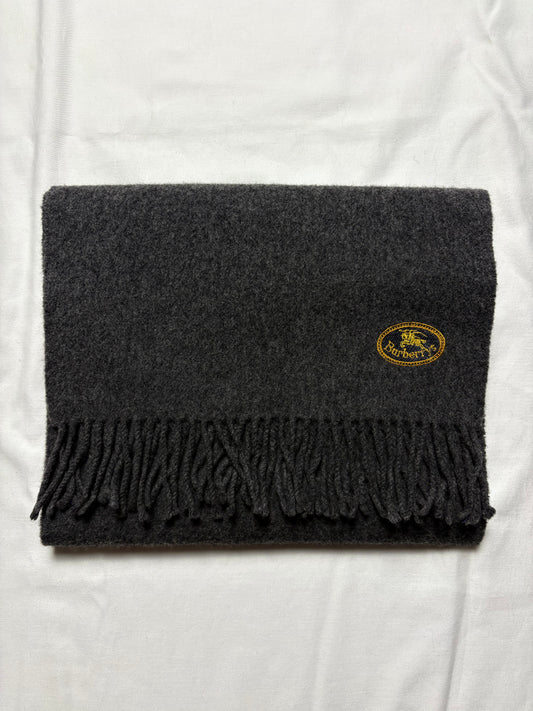 Vintage Burberry Grey Lambs Wool Scarf | 12x72'