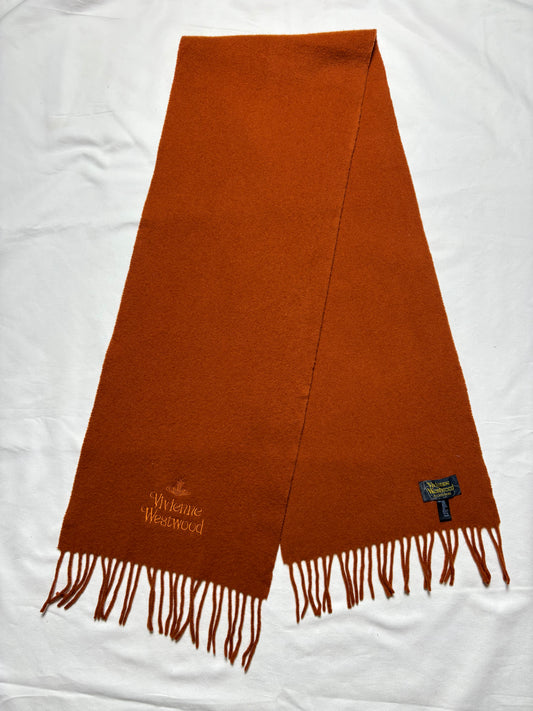 Vivienne Westwood Burnt Orange Lana Wool Scarf |11x60'