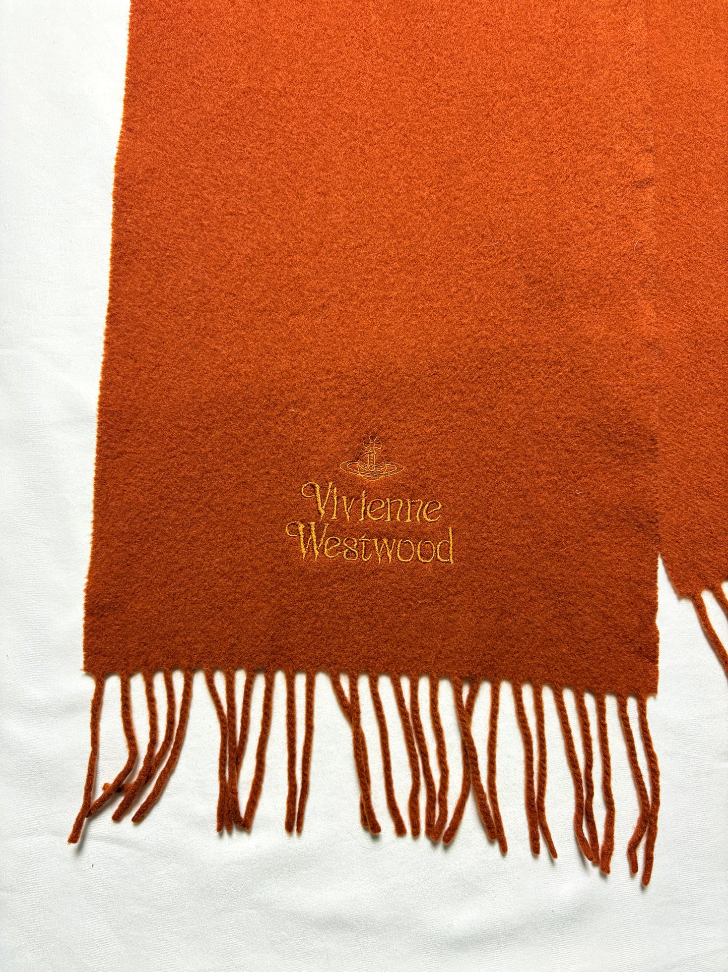 Vivienne Westwood Burnt Orange Lana Wool Scarf |11x60'