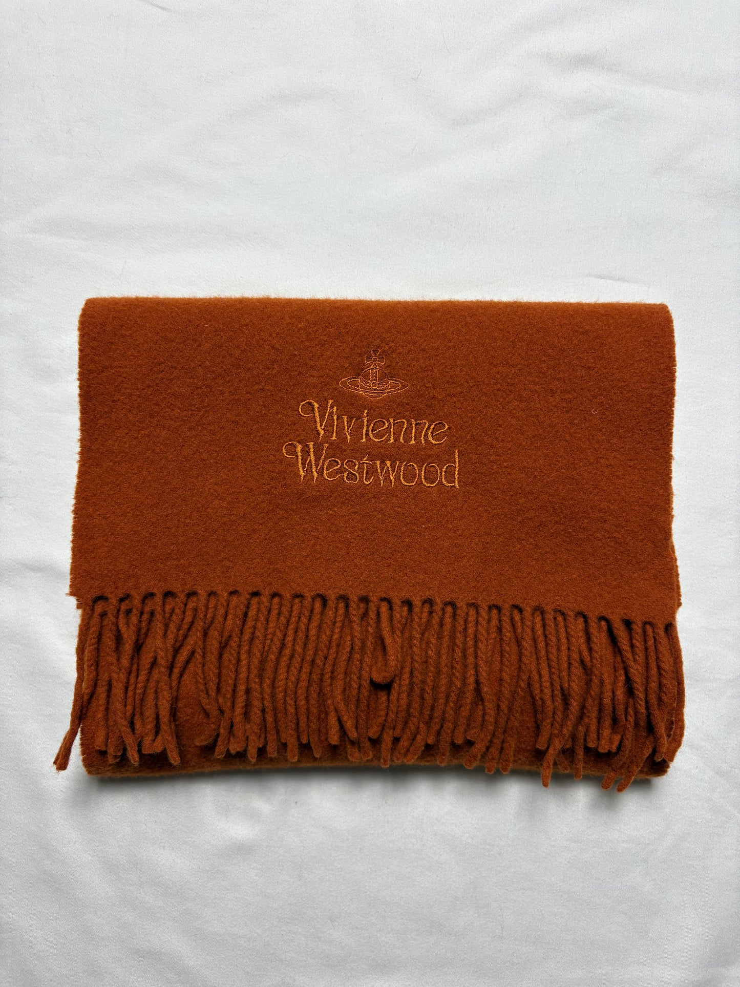 Vivienne Westwood Burnt Orange Lana Wool Scarf |11x60'
