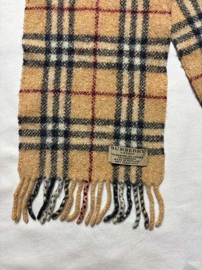 Vintage Burberry Nova Check Childrens Wool Scarf | 7x40'