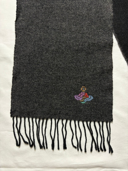 Vivienne Westwood Grey + Black Lana Wool Scarf | 10x60'