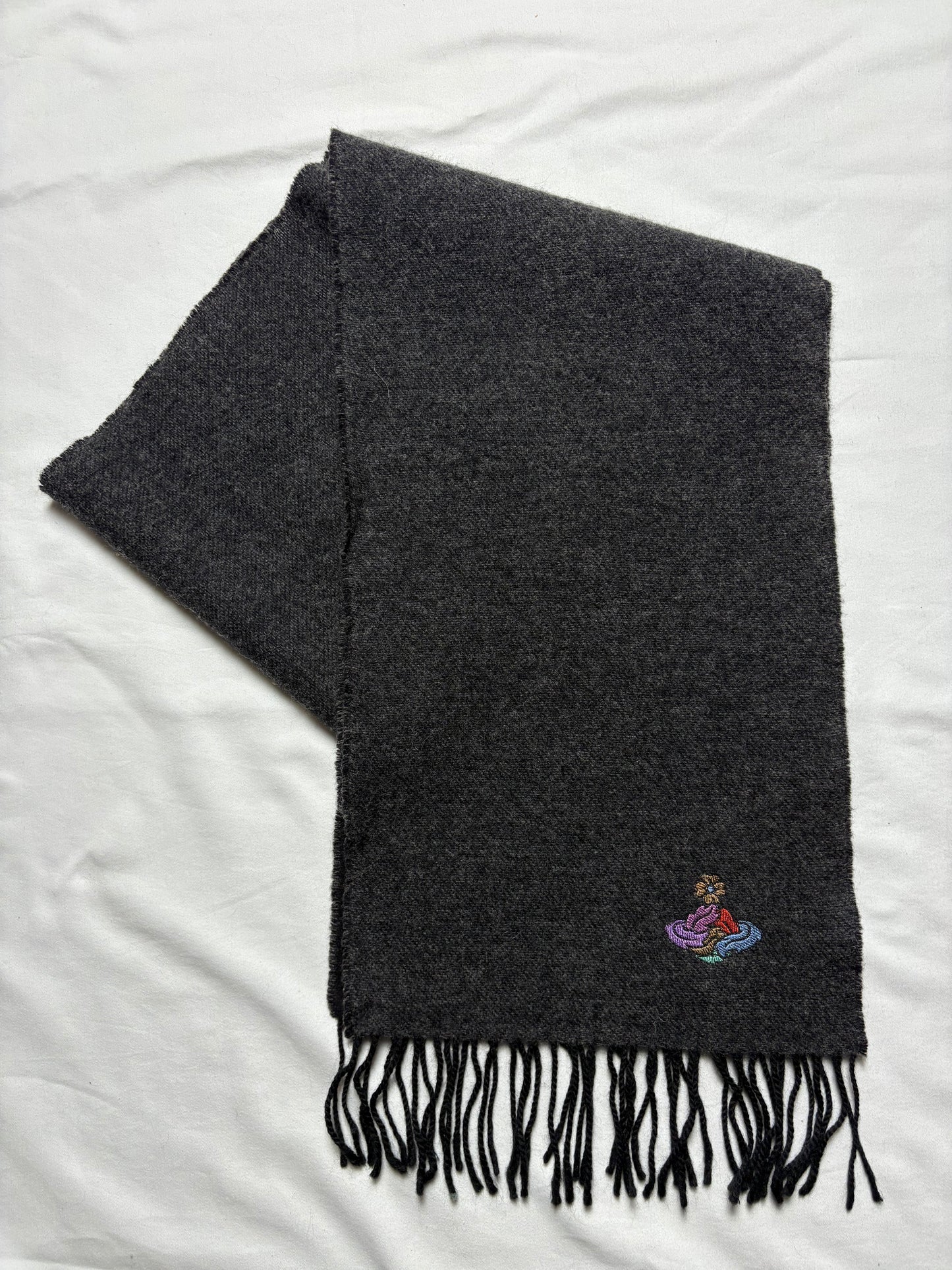 Vivienne Westwood Grey + Black Lana Wool Scarf | 10x60'