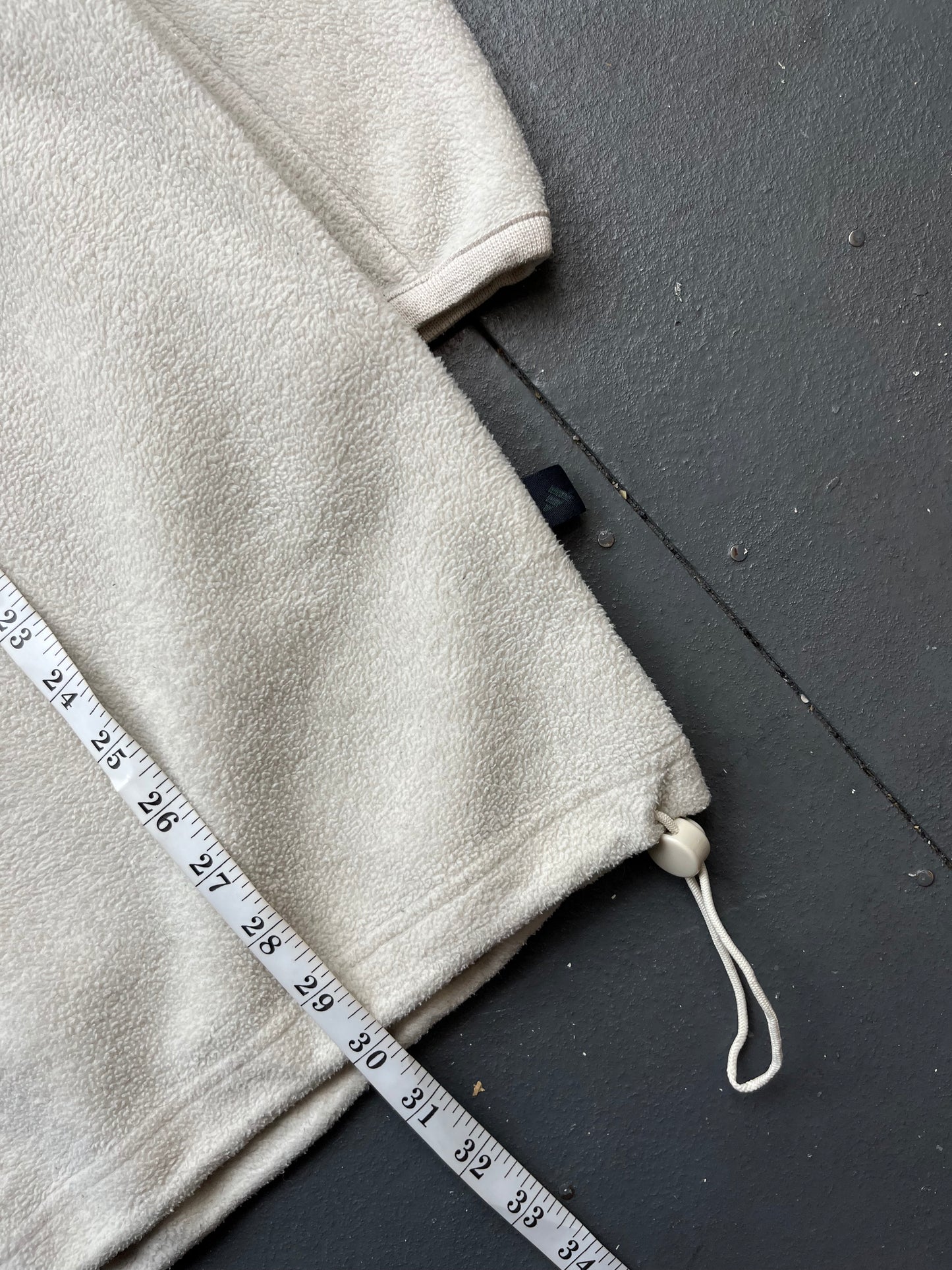 2000s Adidas Cream Quarter Zip Fleece Jumper  [XL]