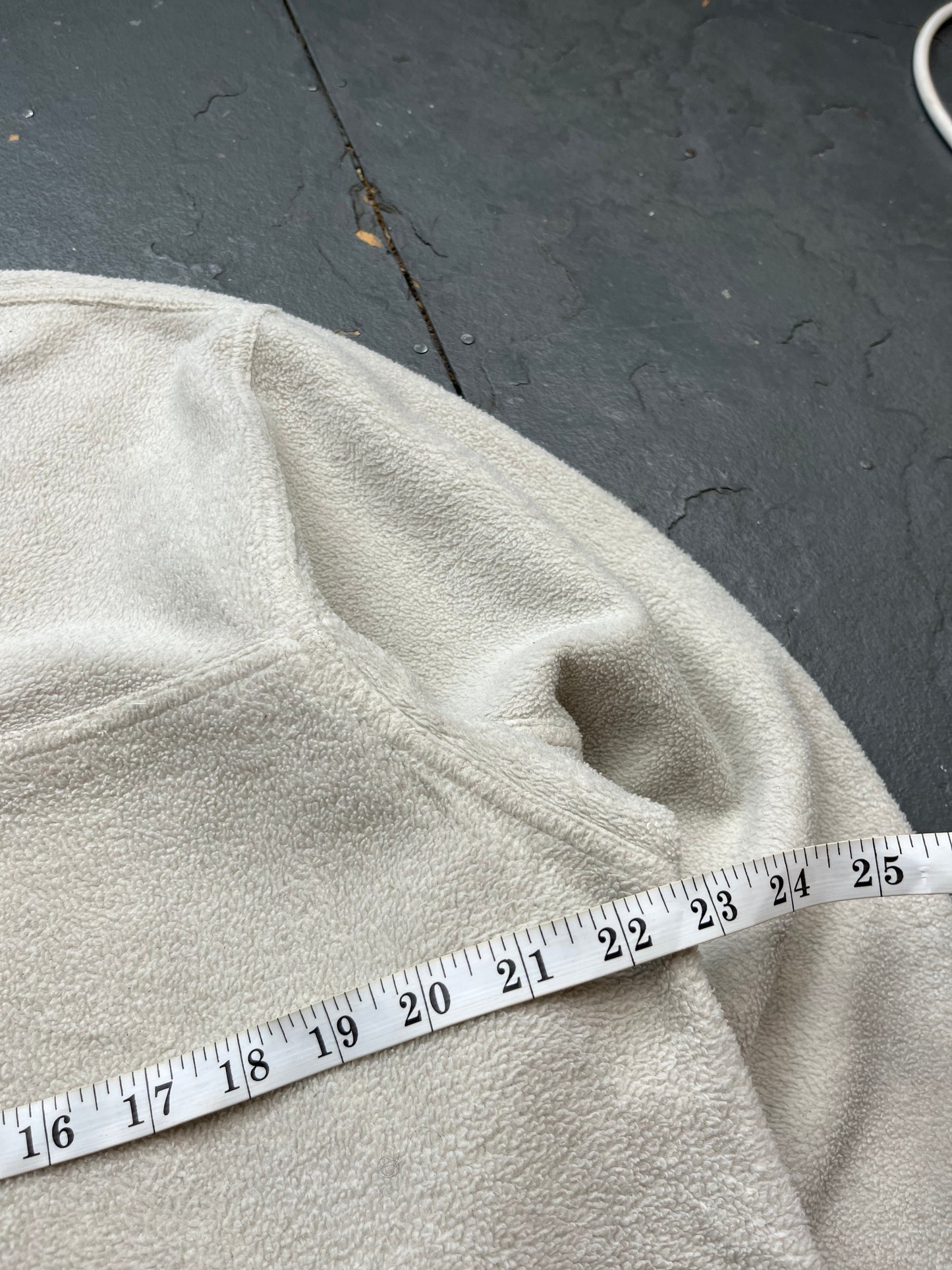 2000s Adidas Cream Quarter Zip Fleece Jumper  [XL]