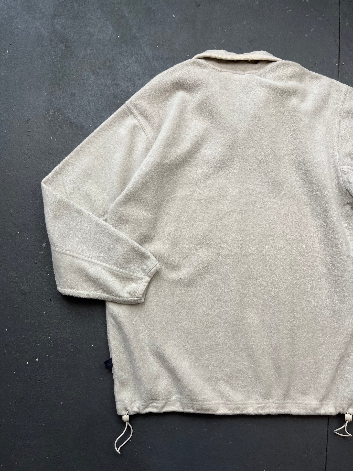 2000s Adidas Cream Quarter Zip Fleece Jumper  [XL]