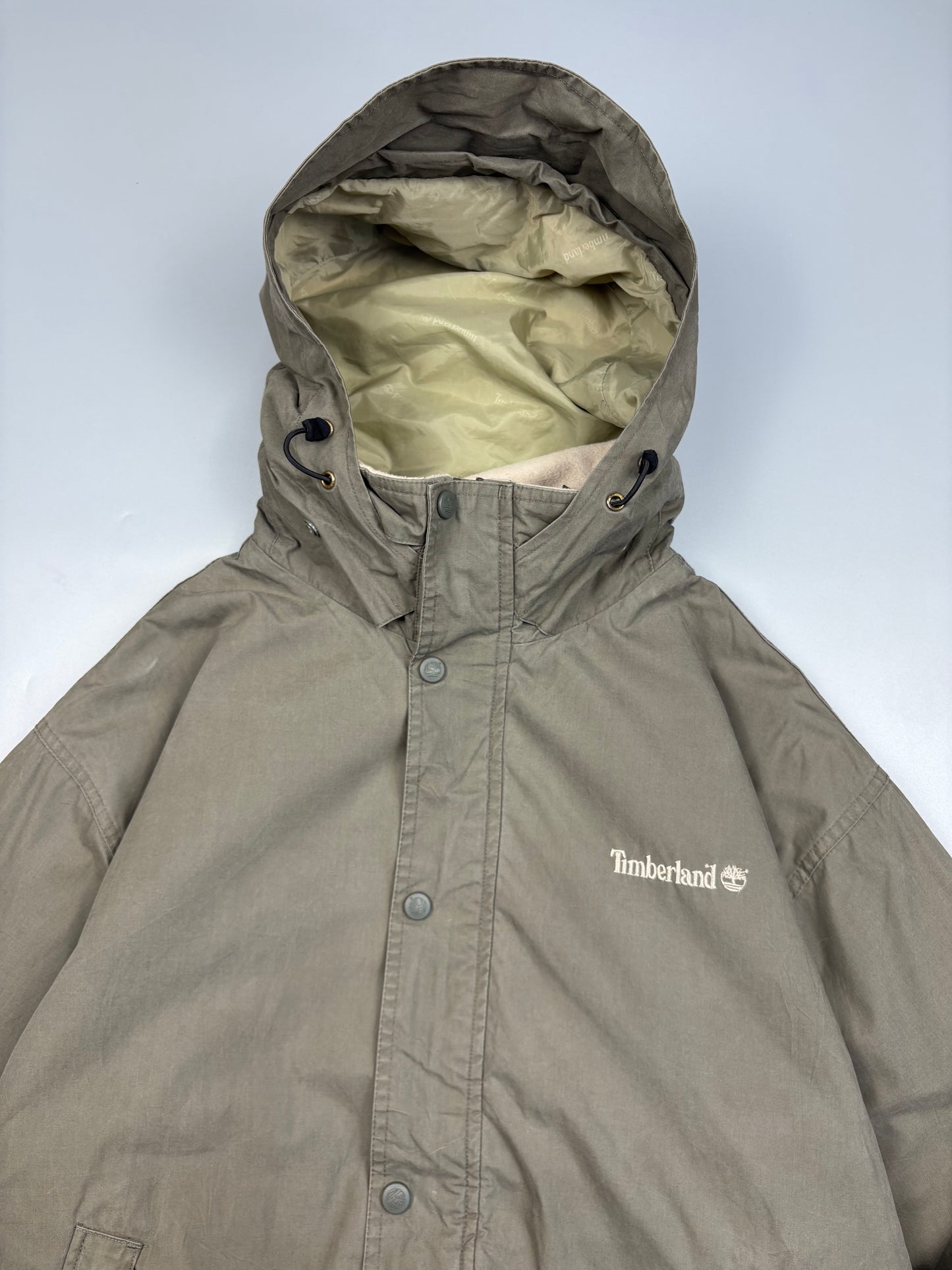 1990s Timberland Weathergear Khaki Fleece Jacket (M)