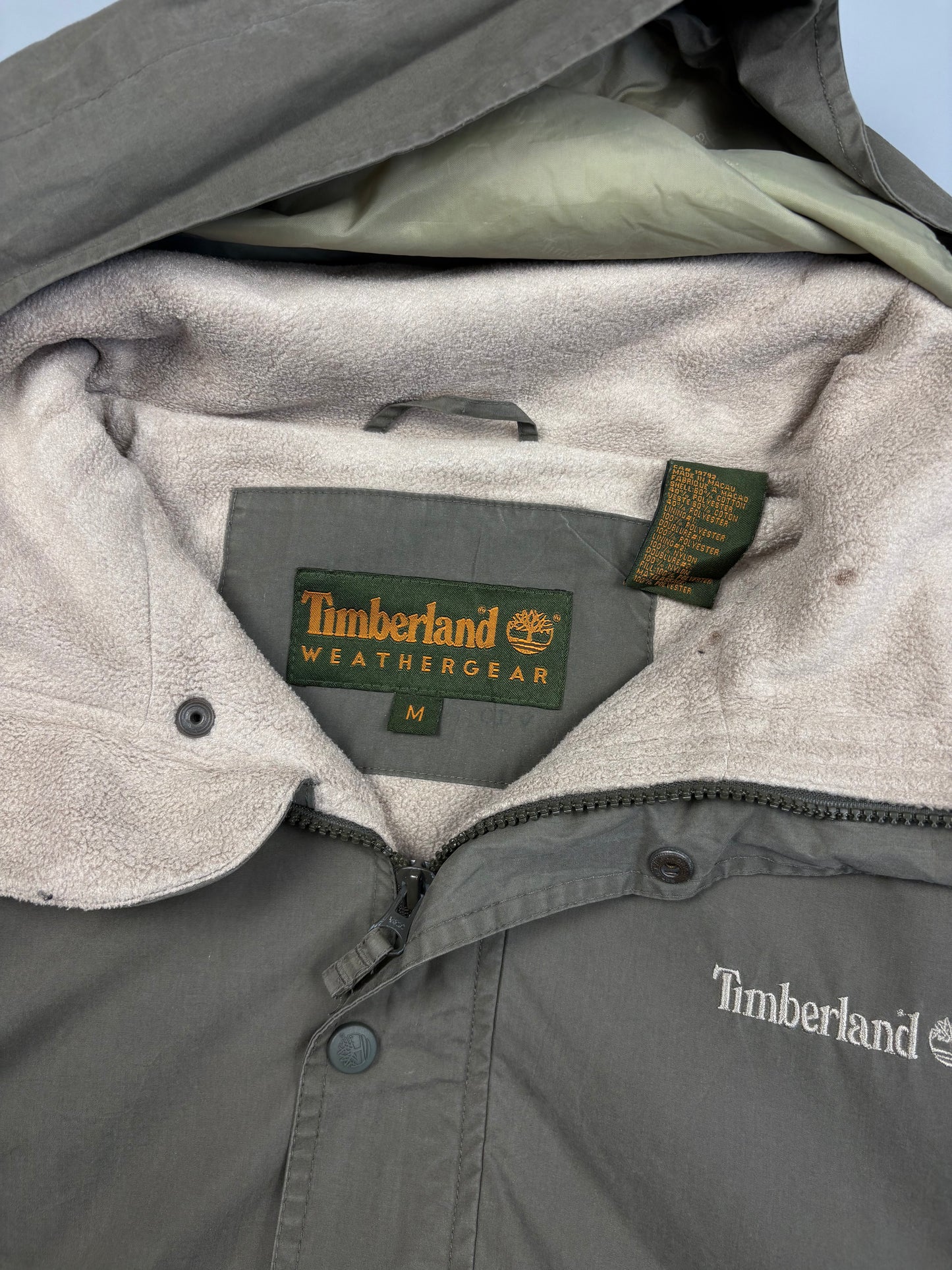 1990s Timberland Weathergear Khaki Fleece Jacket (M)