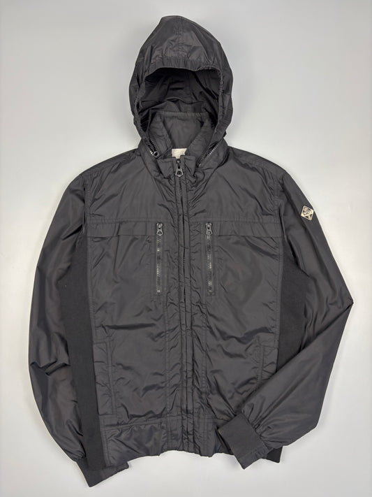 1990s Schott NYC Black Technical Zip Up Jacket