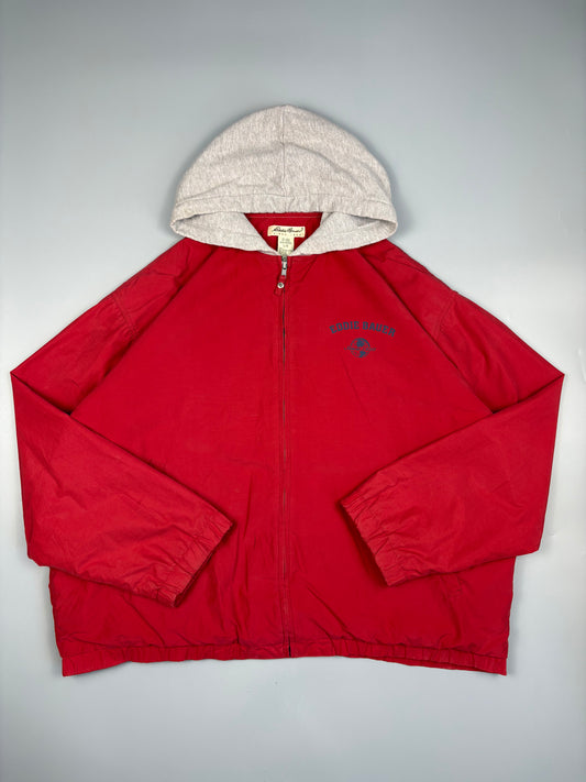 1990s Eddie Bauer After Hood Red Zip Up Jacket (L)