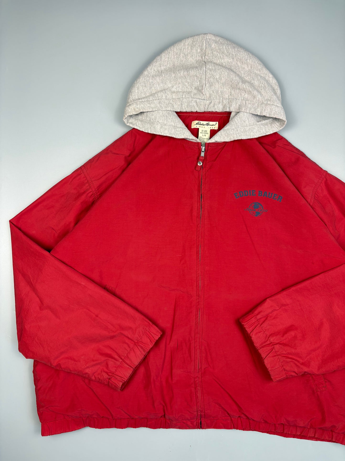1990s Eddie Bauer After Hood Red Zip Up Jacket (L)
