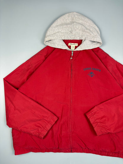 1990s Eddie Bauer After Hood Red Zip Up Jacket (L)