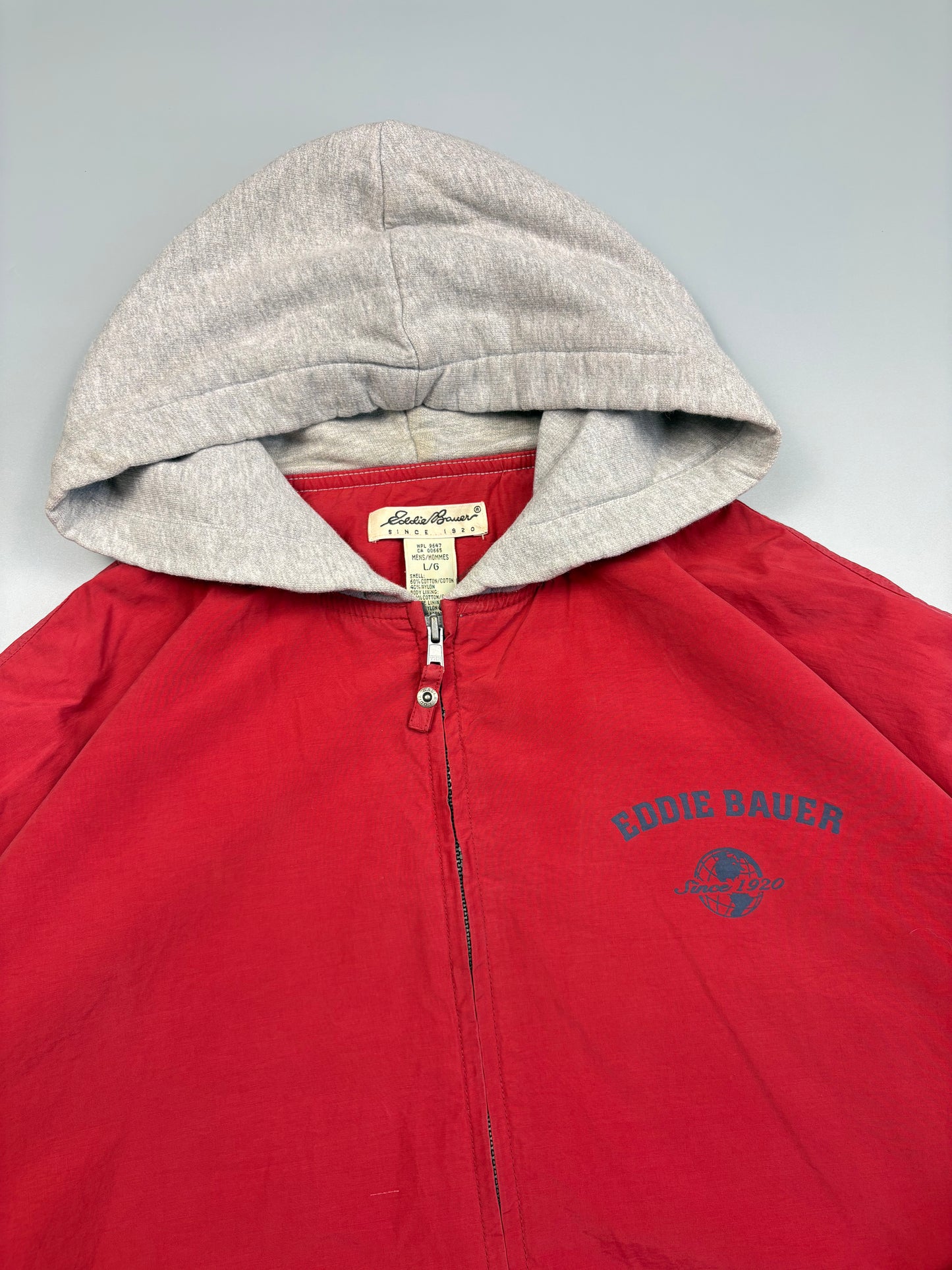 1990s Eddie Bauer After Hood Red Zip Up Jacket (L)