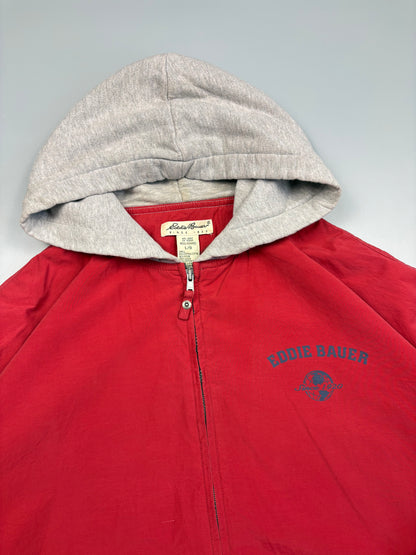 1990s Eddie Bauer After Hood Red Zip Up Jacket (L)