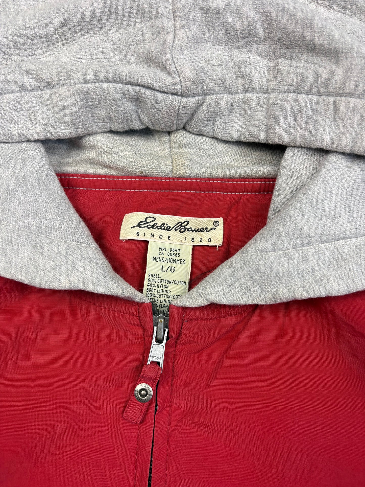 1990s Eddie Bauer After Hood Red Zip Up Jacket (L)