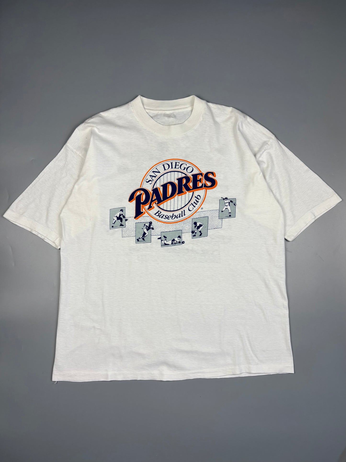 1990s San Diego Padres White Baseball Graphic Tee (L)