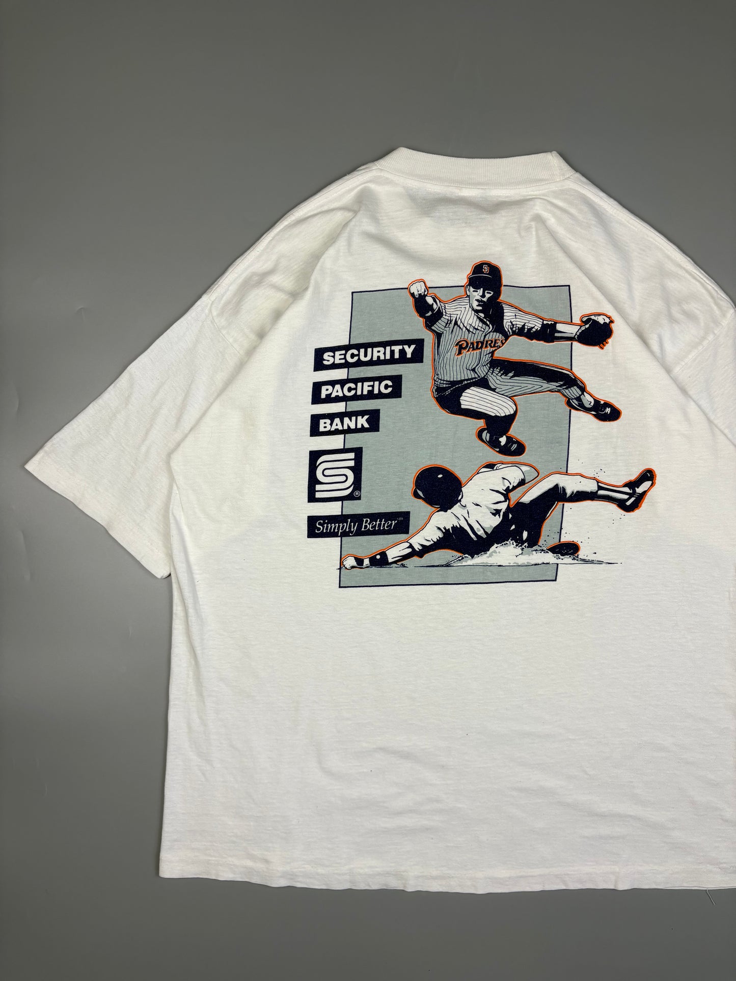 1990s San Diego Padres White Baseball Graphic Tee (L)