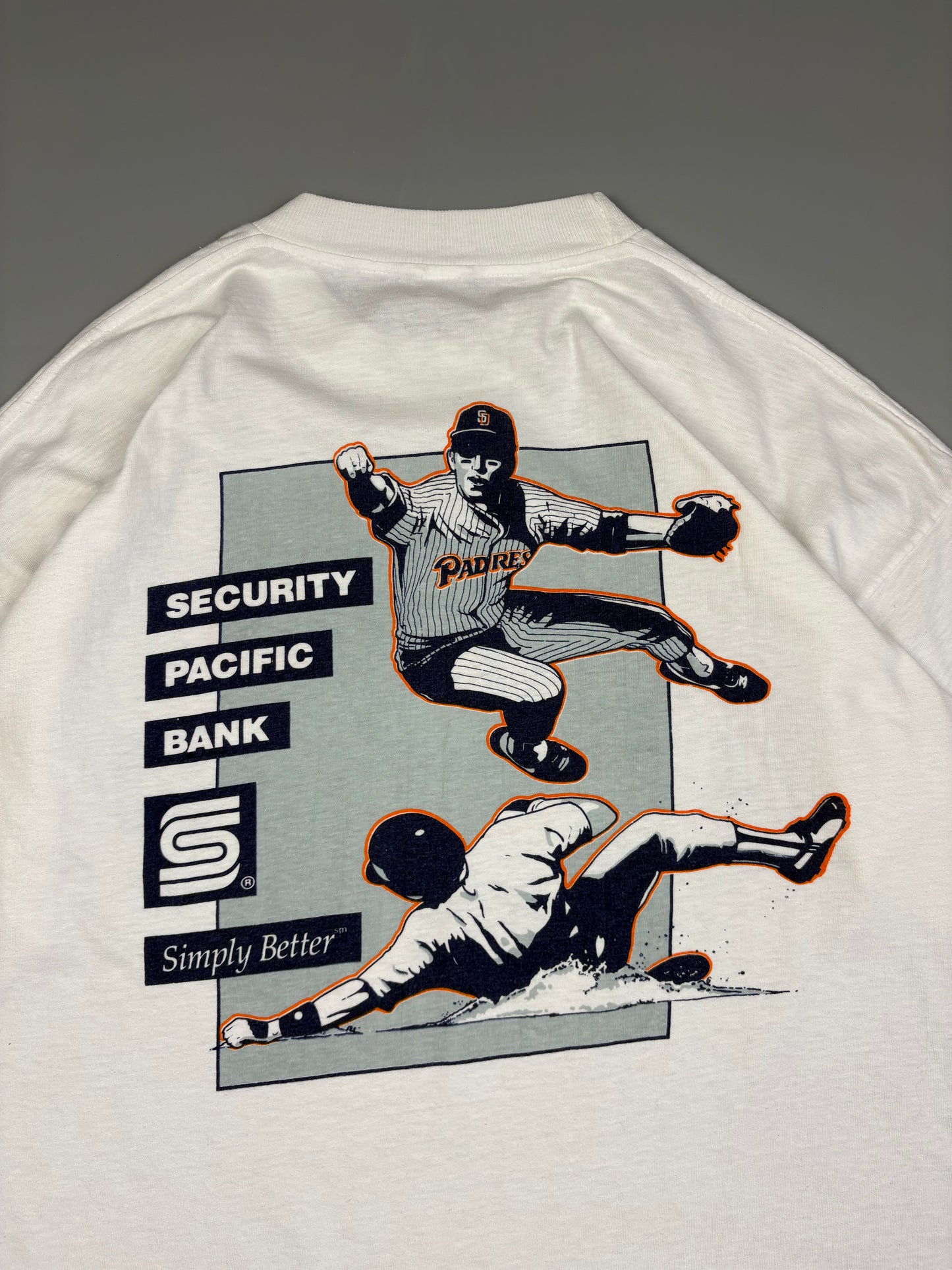 1990s San Diego Padres White Baseball Graphic Tee (L)