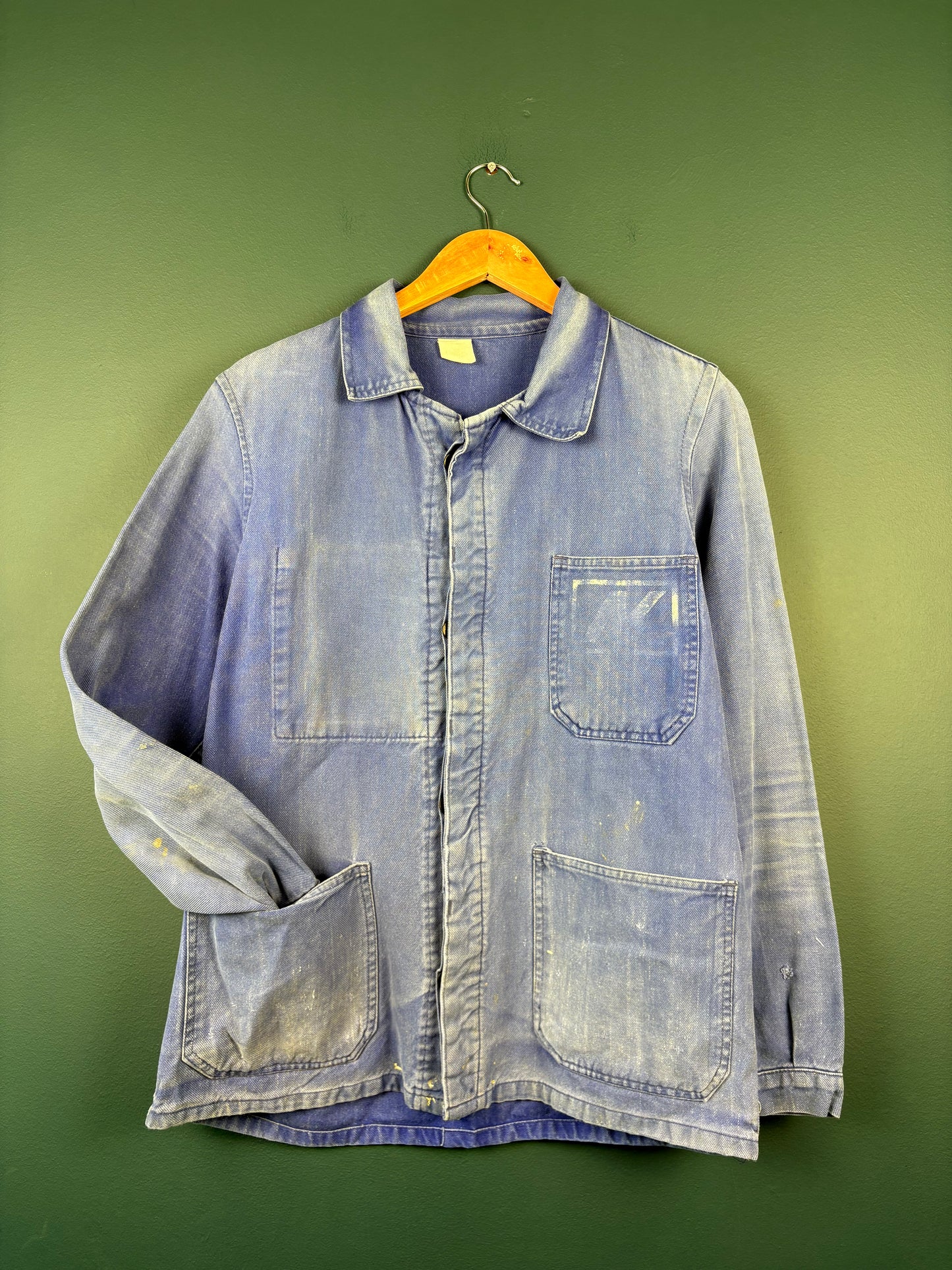 True Vintage 1960s Faded Herringbone French Chore Jacket (M)