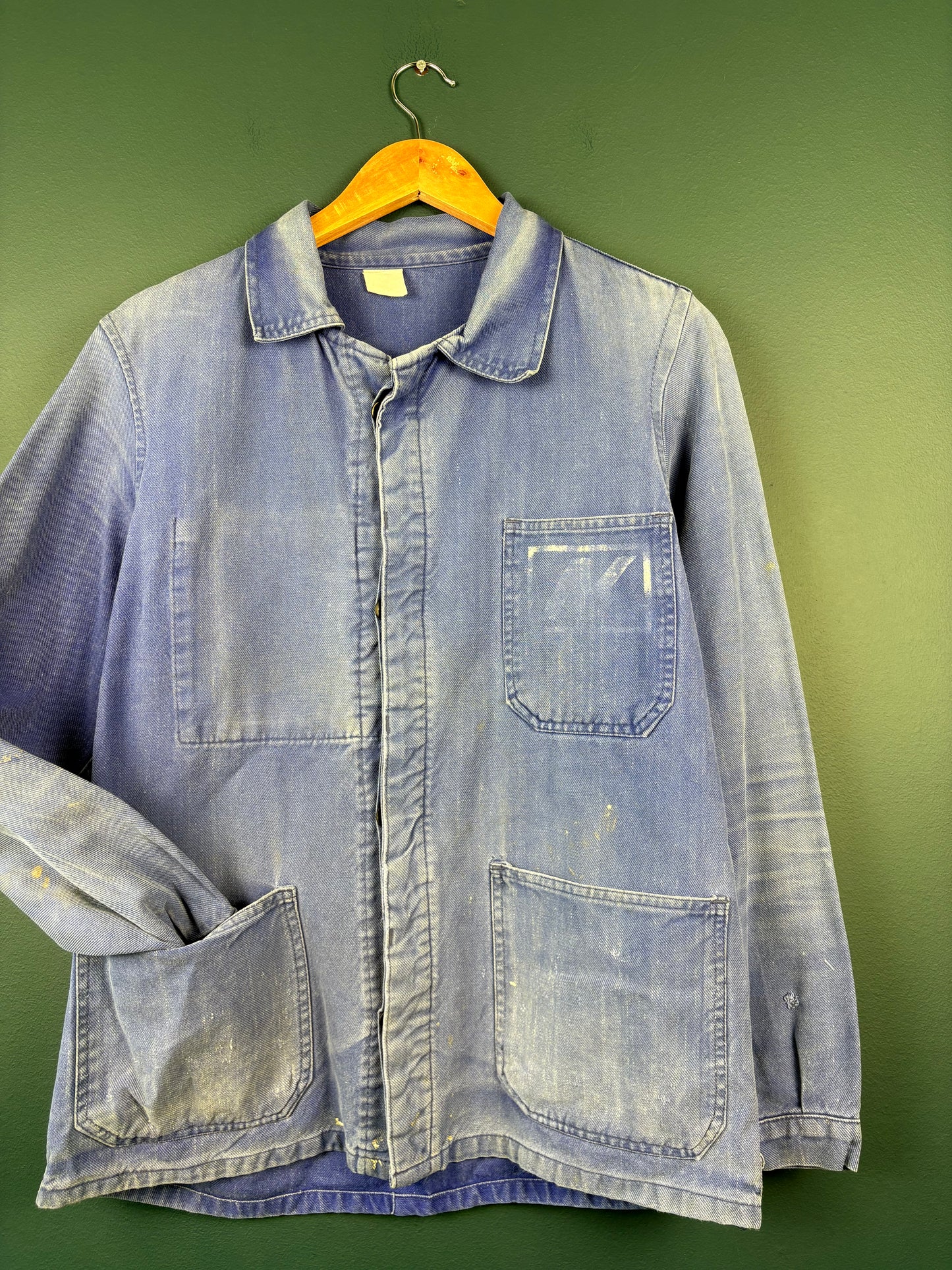 True Vintage 1960s Faded Herringbone French Chore Jacket (M)