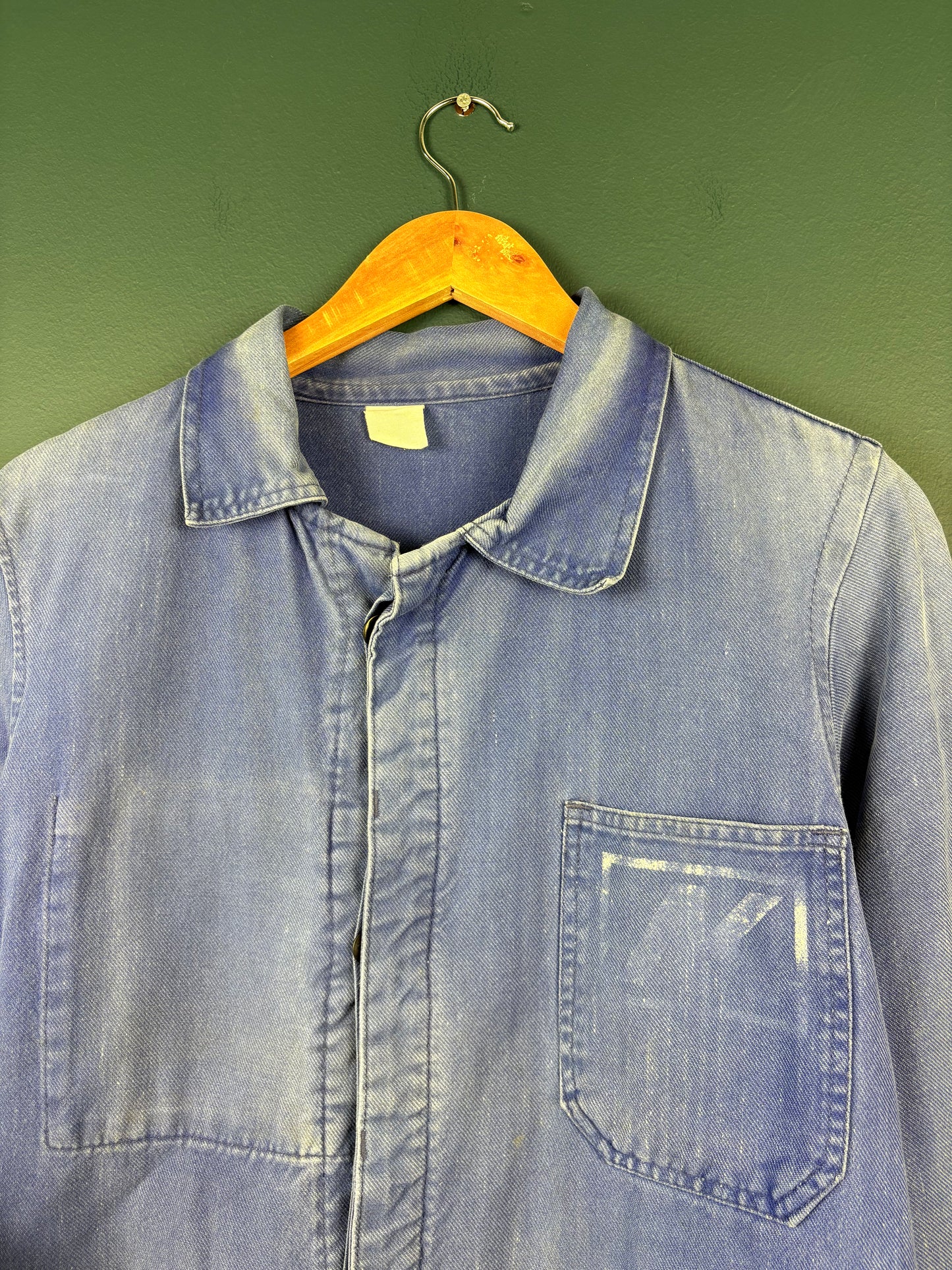 True Vintage 1960s Faded Herringbone French Chore Jacket (M)