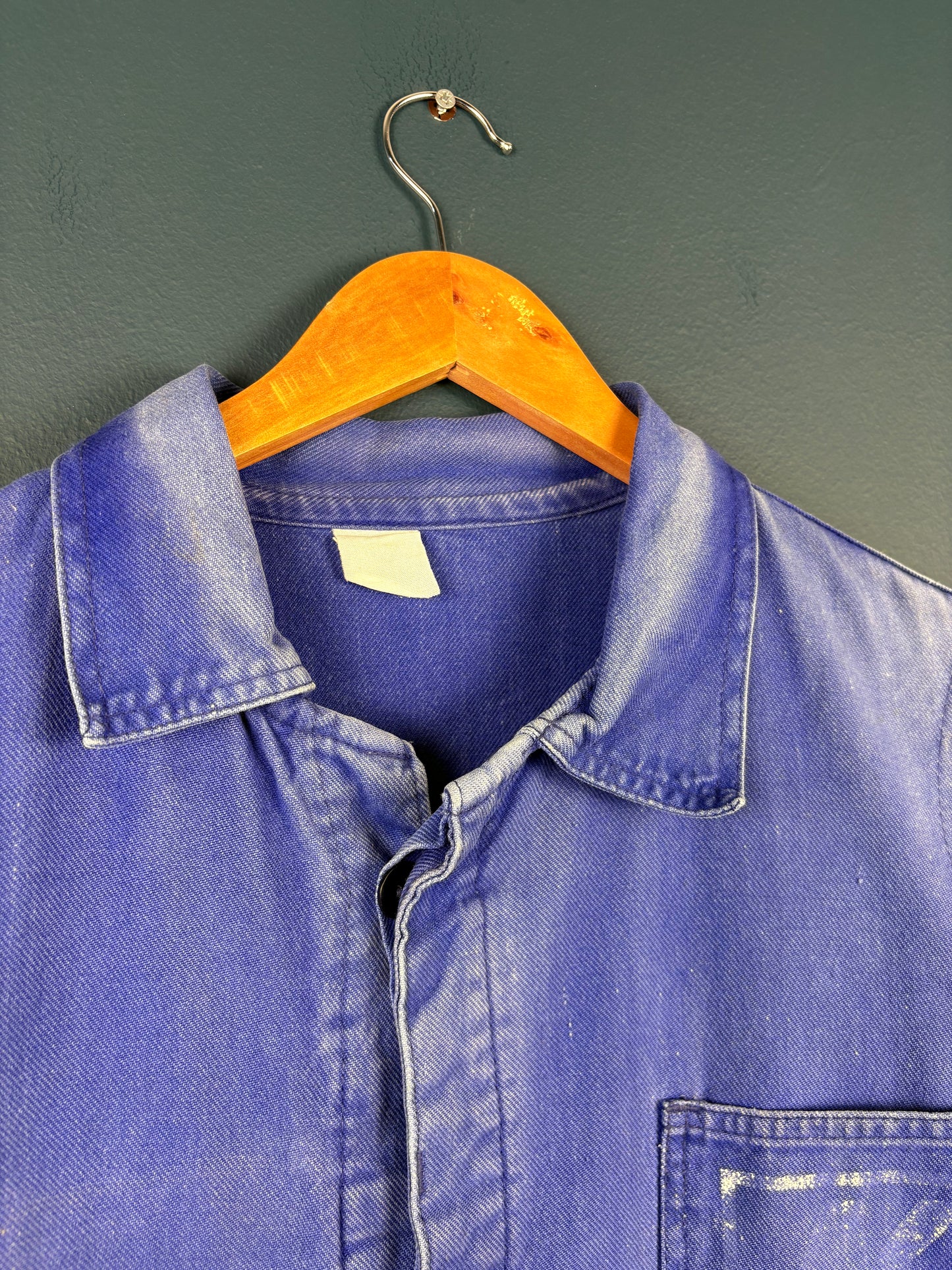 True Vintage 1960s Faded Herringbone French Chore Jacket (M)