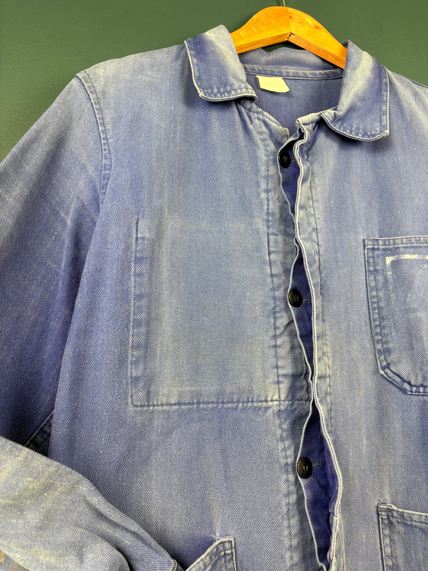 True Vintage 1960s Faded Herringbone French Chore Jacket (M)