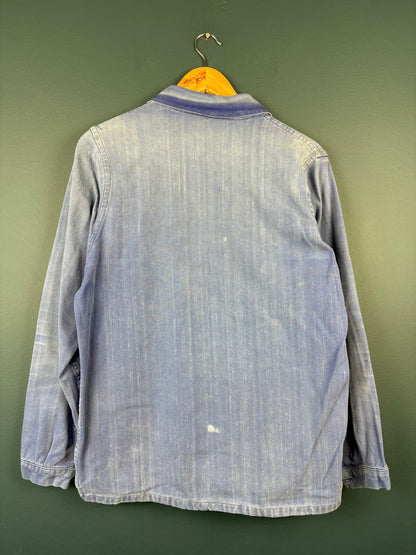 True Vintage 1960s Faded Herringbone French Chore Jacket (M)