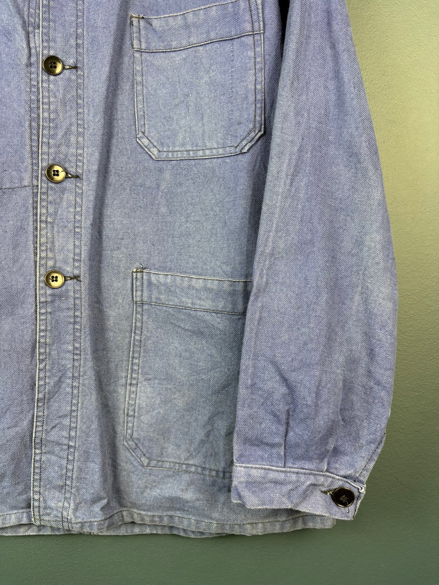 True Vintage 1960s Faded Blue French Chore Jacket (M)