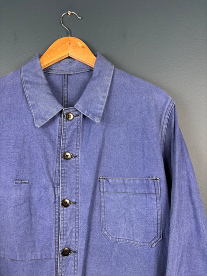 True Vintage 1960s Faded Blue French Chore Jacket (M)