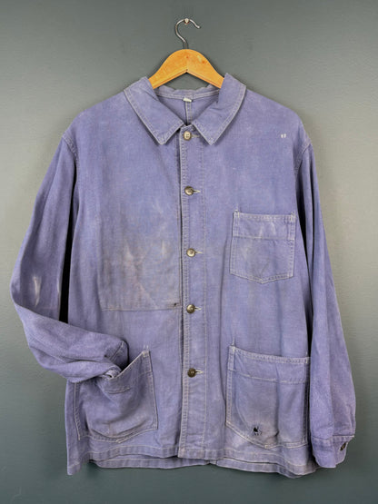 True Vintage 1960s Faded Blue French Chore Jacket (M)