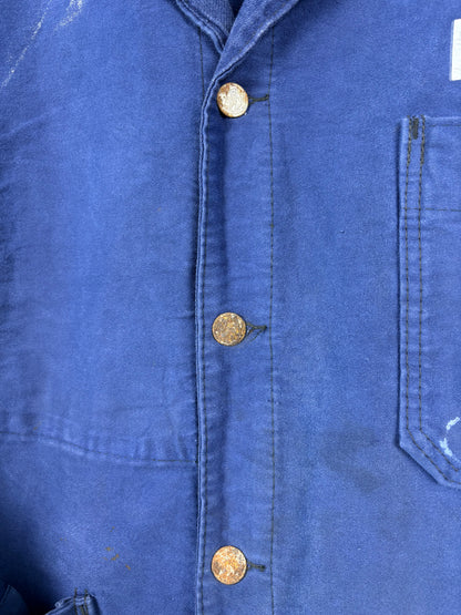 True Vintage 1950s Moleskin Navy Blue French Chore Jacket (M)