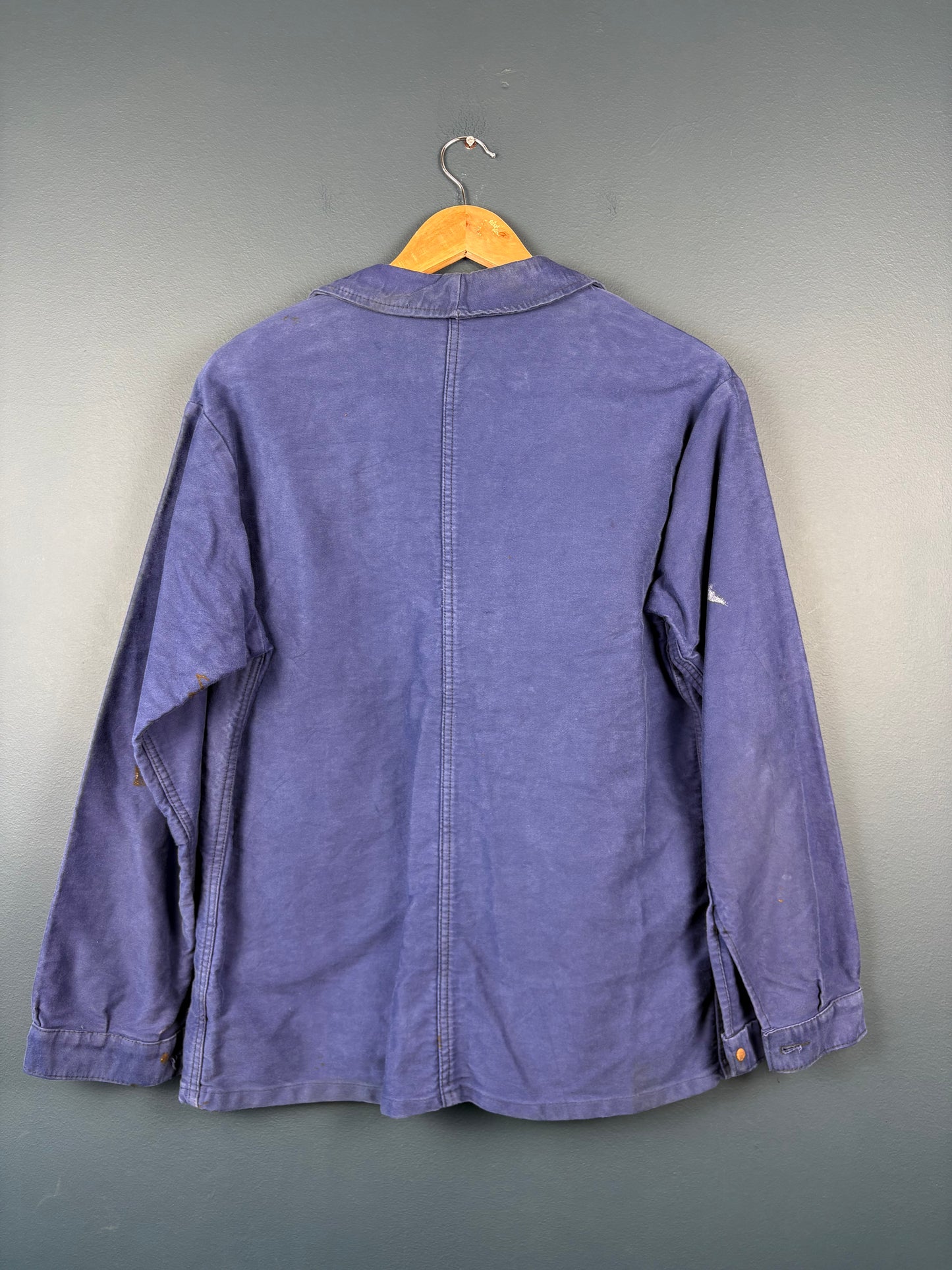 True Vintage 1950s Moleskin Navy Blue French Chore Jacket (M)