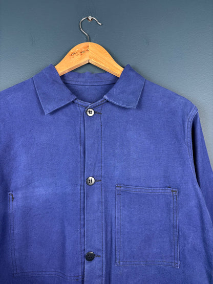True Vintage 1960s Navy Blue French Chore Jacket (S)