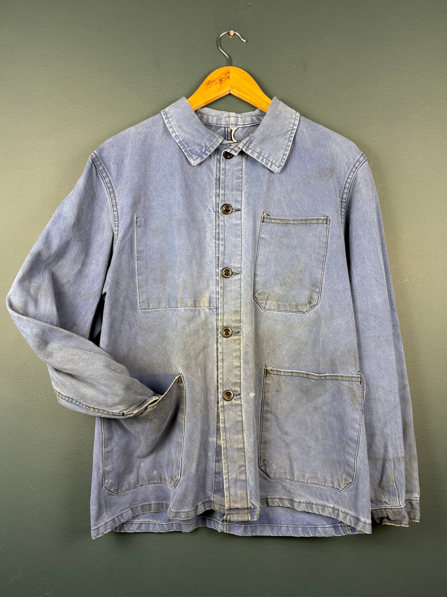 True Vintage 1950s Faded Blue French Chore Jacket (M)