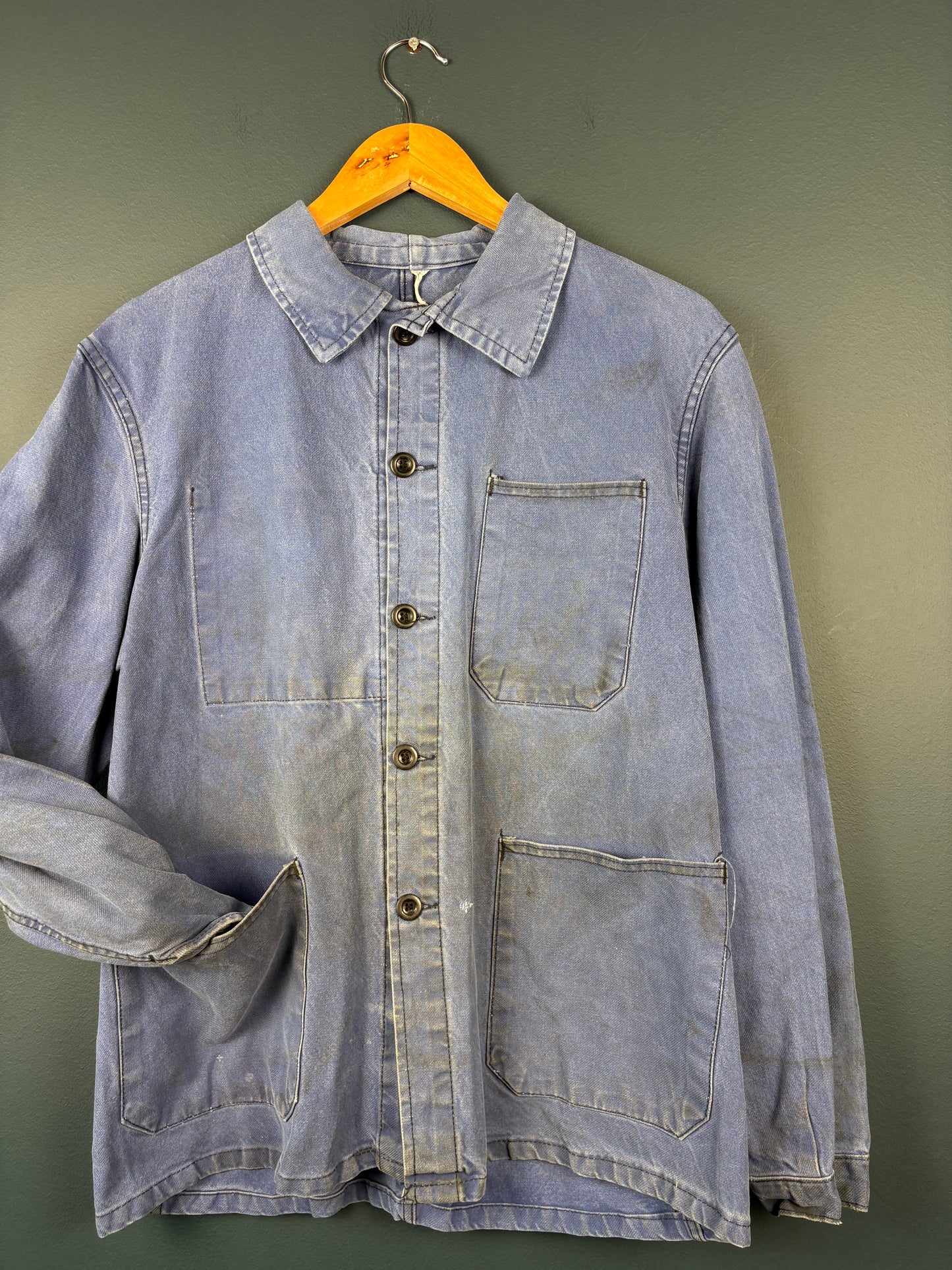 True Vintage 1950s Faded Blue French Chore Jacket (M)