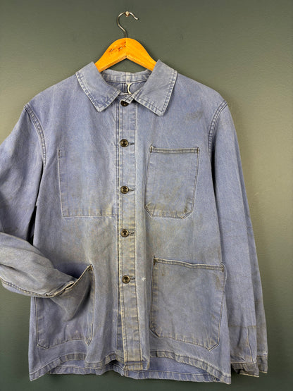True Vintage 1950s Faded Blue French Chore Jacket (M)
