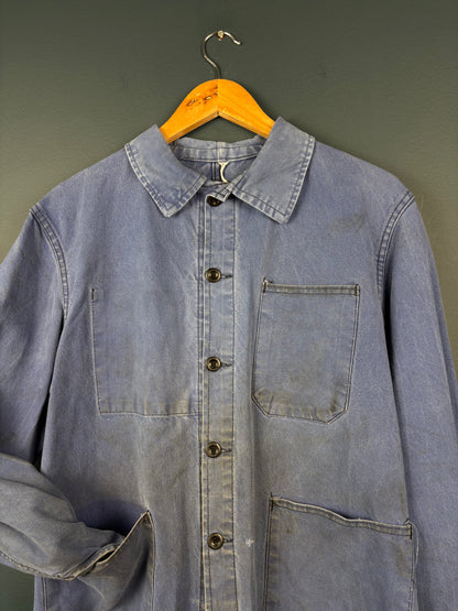 True Vintage 1950s Faded Blue French Chore Jacket (M)