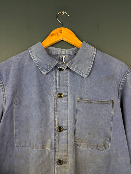 True Vintage 1950s Faded Blue French Chore Jacket (M)