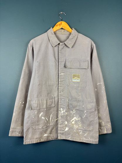 True Vintage 1970s Grey Paint Splat French Chore Jacket (M)