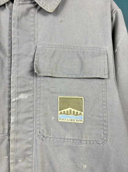 True Vintage 1970s Grey Paint Splat French Chore Jacket (M)