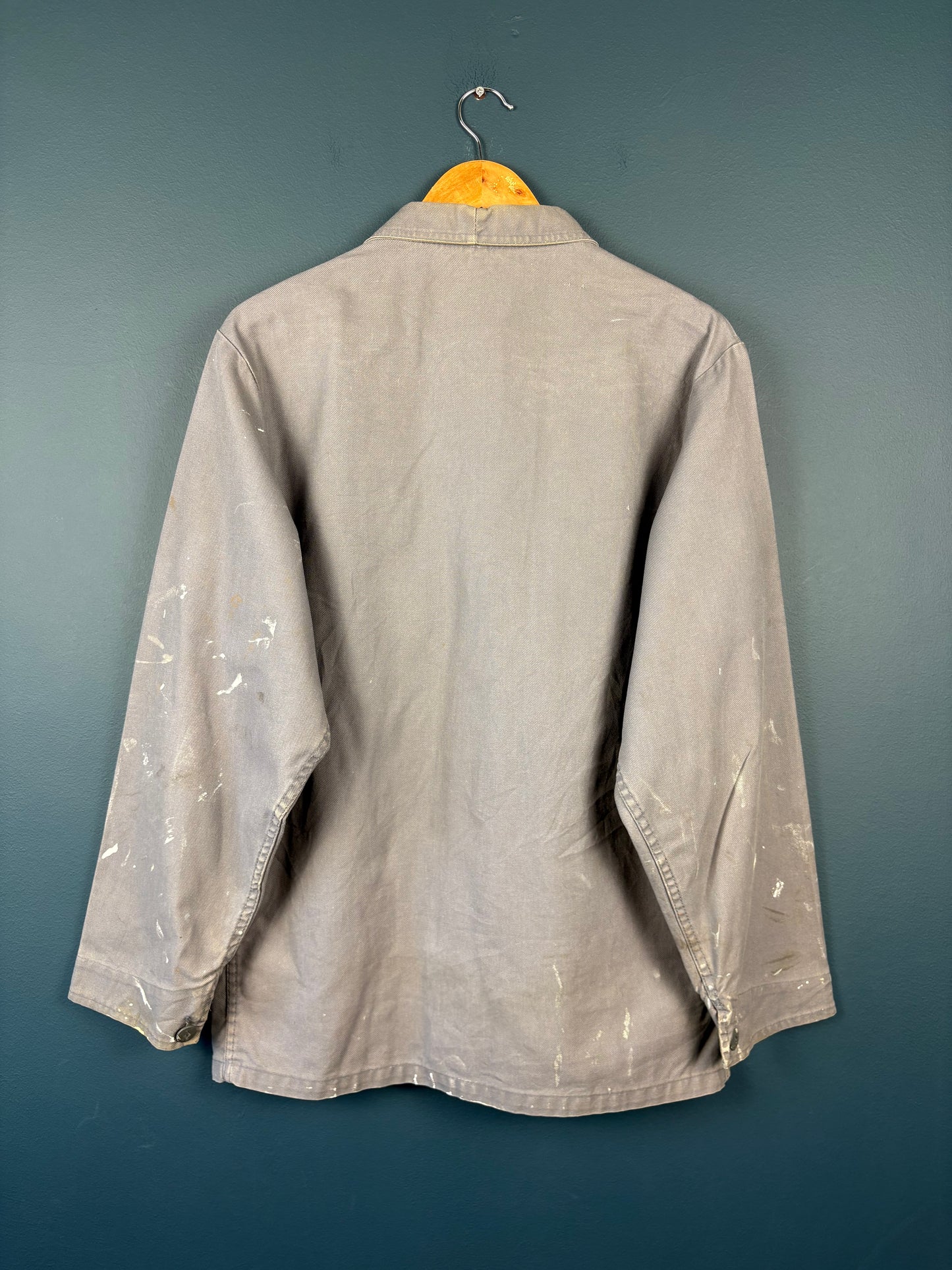 True Vintage 1970s Grey Paint Splat French Chore Jacket (M)