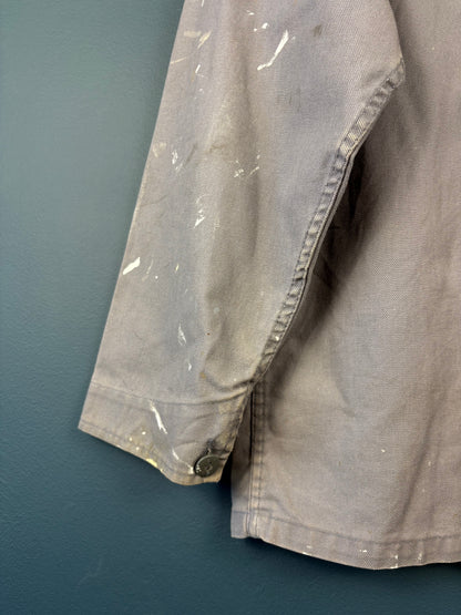 True Vintage 1970s Grey Paint Splat French Chore Jacket (M)