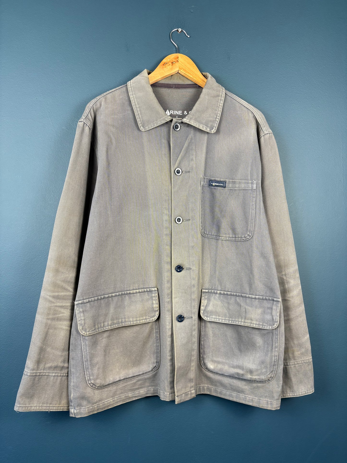 Vintage Marine Sun Faded Grey Chore Jacket (L)