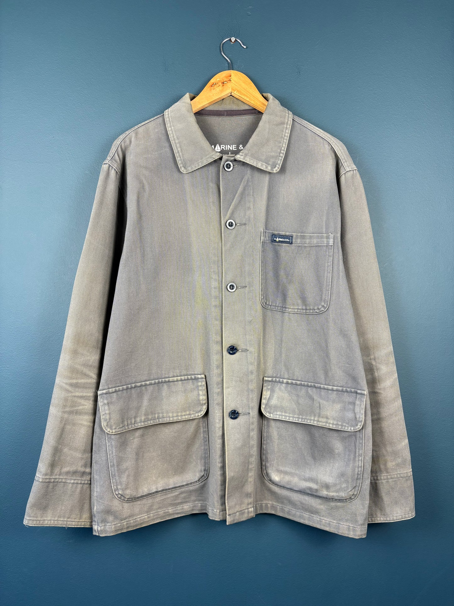 Vintage Marine Sun Faded Grey Chore Jacket (L)