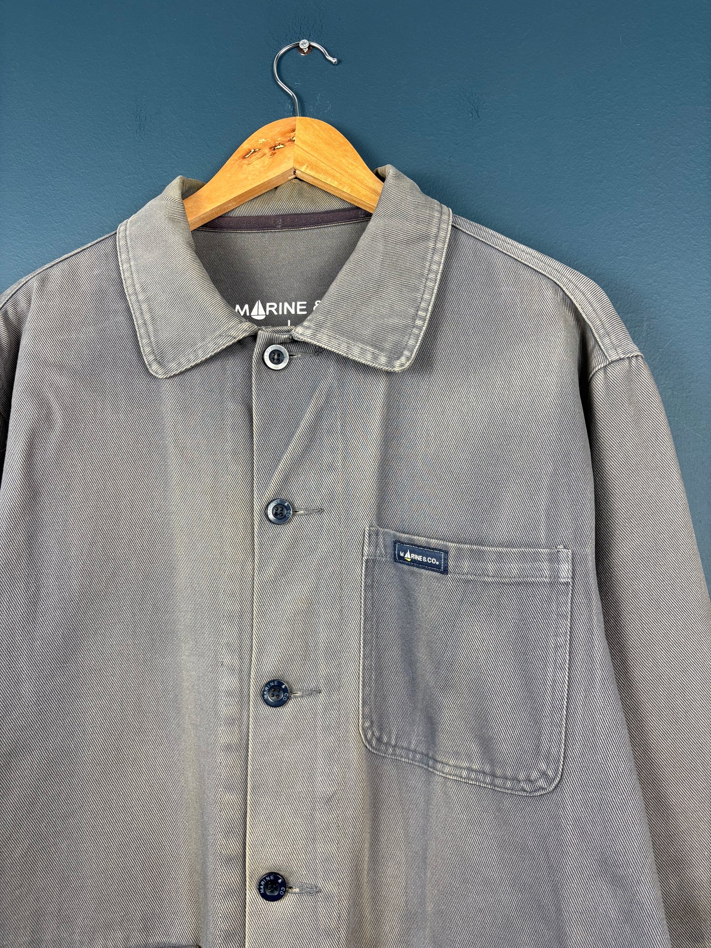 Vintage Marine Sun Faded Grey Chore Jacket (L)