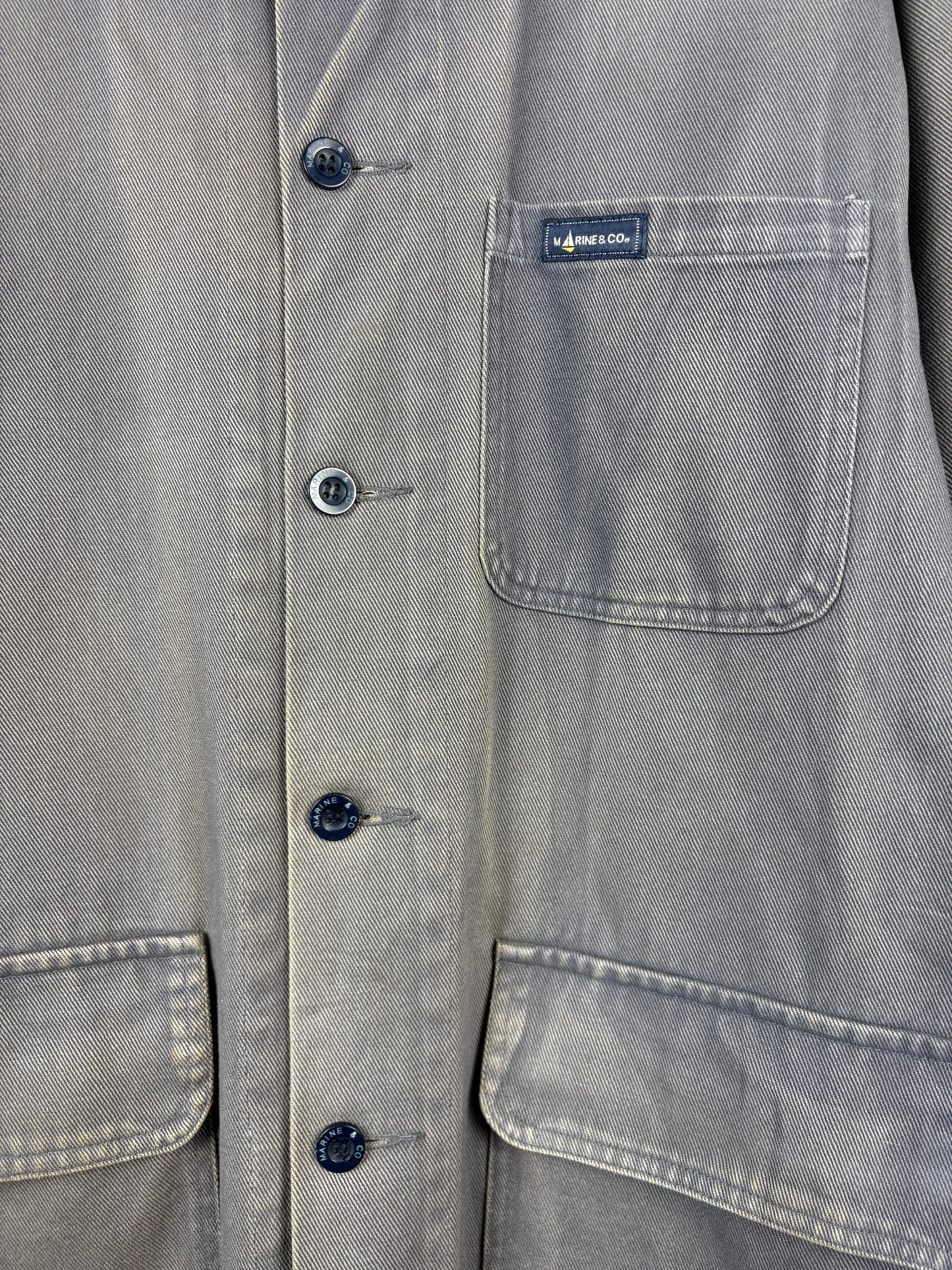 Vintage Marine Sun Faded Grey Chore Jacket (L)