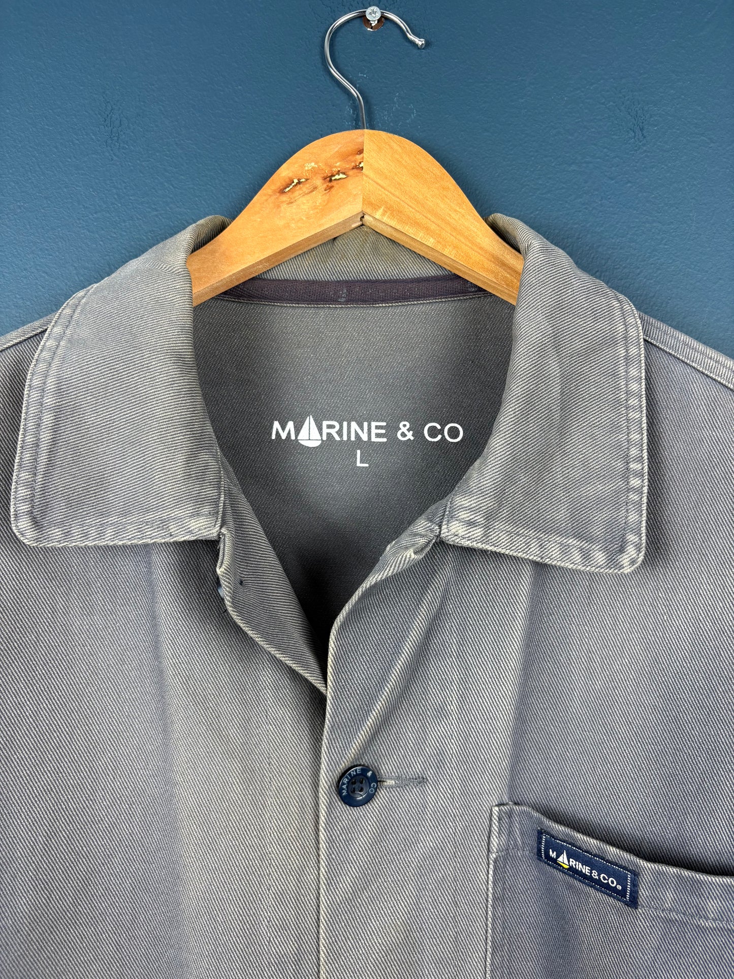 Vintage Marine Sun Faded Grey Chore Jacket (L)