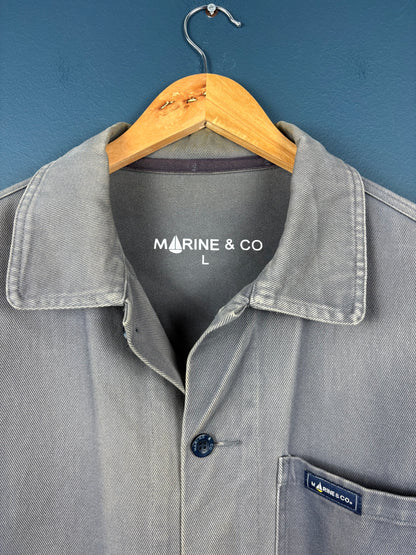 Vintage Marine Sun Faded Grey Chore Jacket (L)