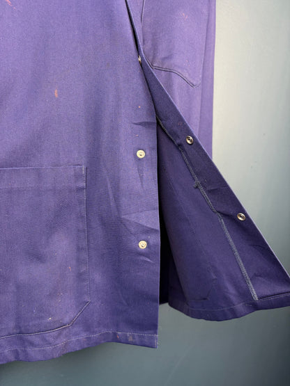 True Vintage 1970s Pop Button Navy French Chore Jacket (L)